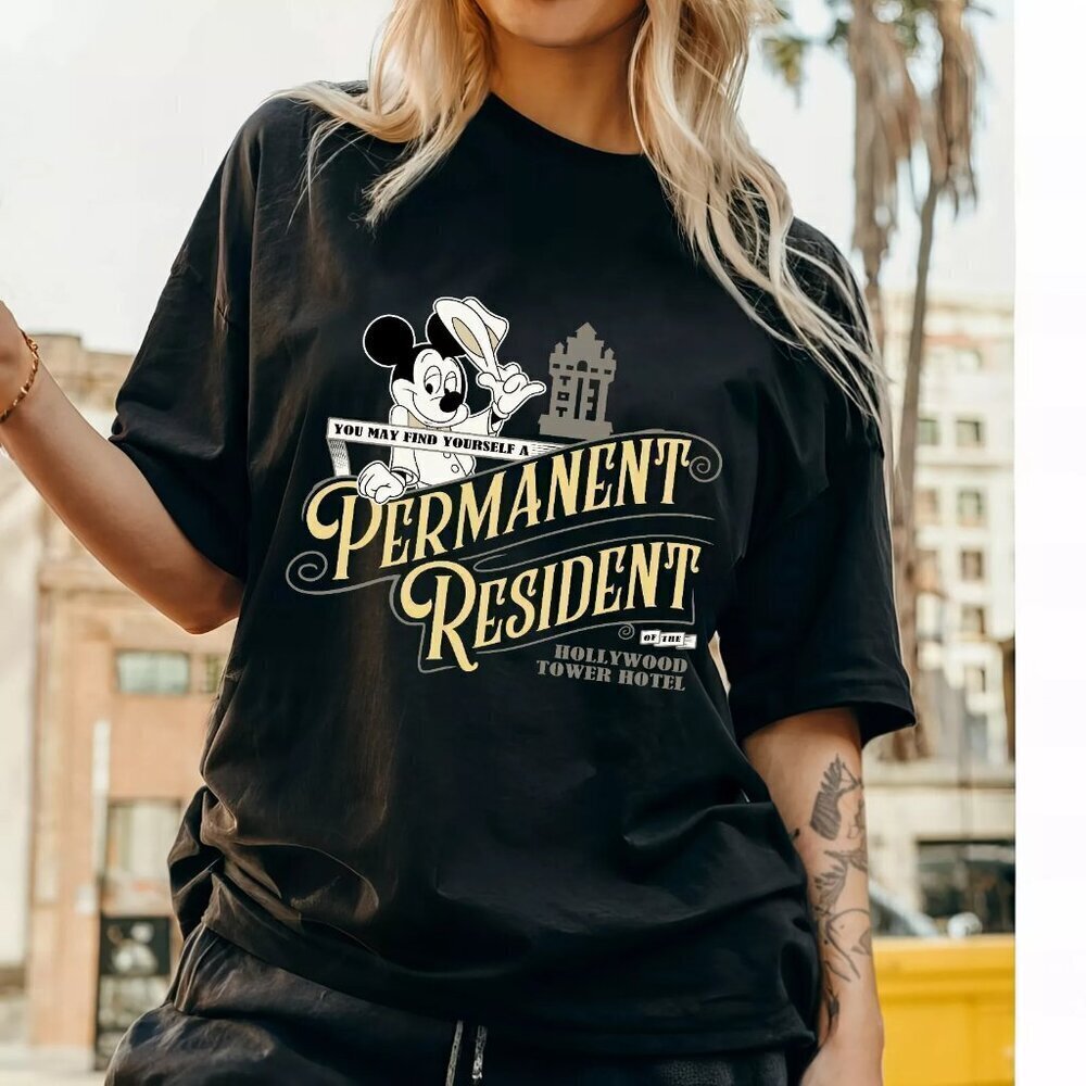 Disney Halloween Mickey Mouse Tower Of Terror Cartoon Fan Gift Graphic Shirt